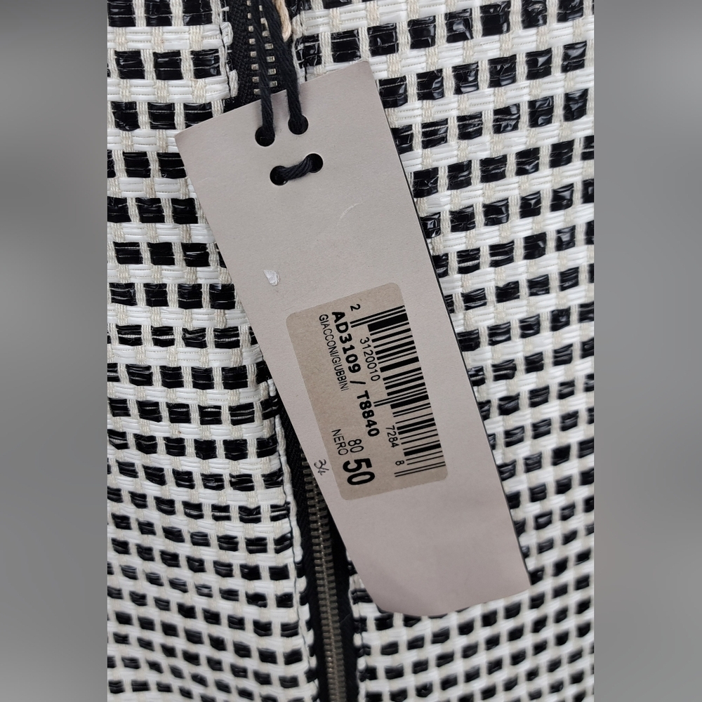 NWT Alessandro Dell'acqua Full Zip Jacket Fashion Woven Black Large / 50 - Picture 7 of 16